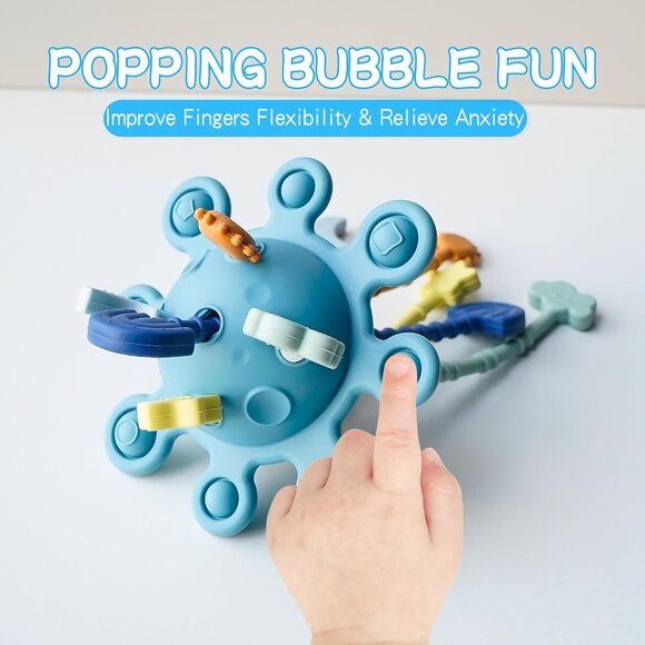 Montessori Pull String Sensory Toy for 6-12-18 Months Babies Teething Toys(1 Set - Picture 4 of 13